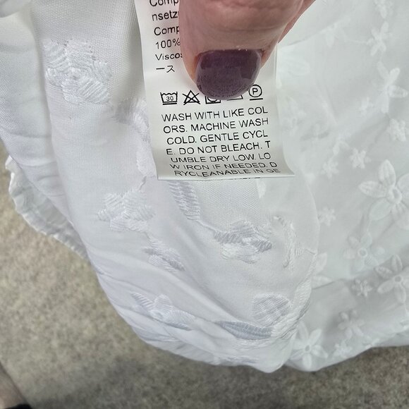 Shein Womens Sleeveless Floral Embroidered White Dress Size S - Picture 5 of 8